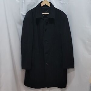 DONATELLO Italian Wool and Cashmere Long Coat Button Up
